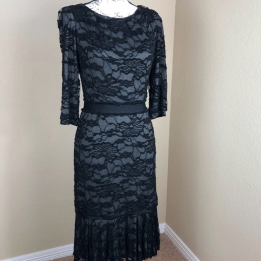 NWT David Meister Black Lace Dress